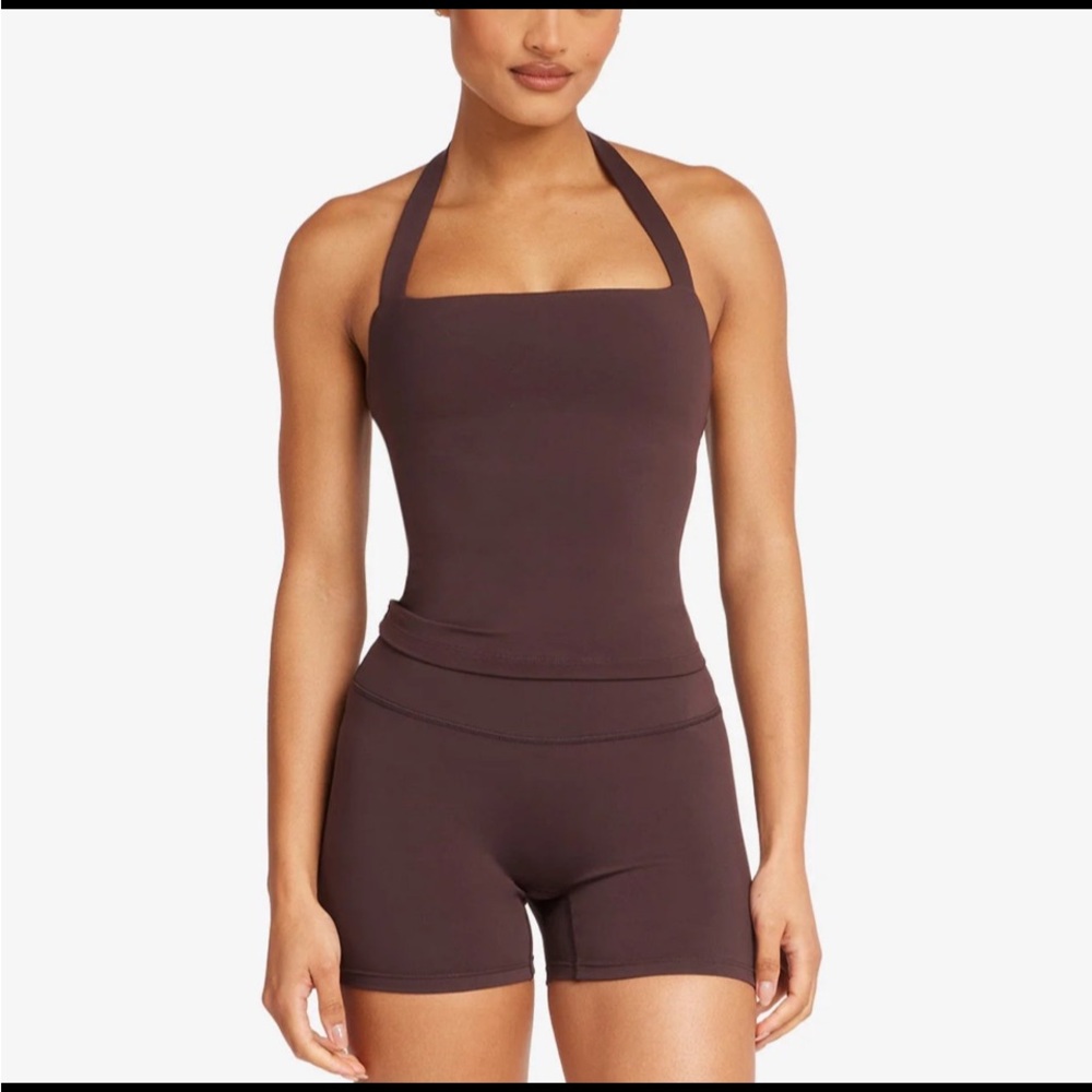 CSB 437 SET crop top and leggings espresso